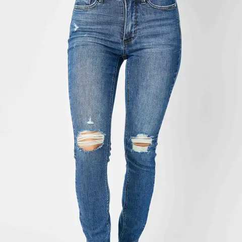 Lola Mid Waist Tummy Control Judy Blue Stretch Jean