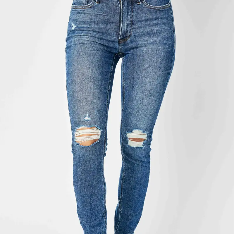Lola Mid Waist Tummy Control Judy Blue Stretch Jean