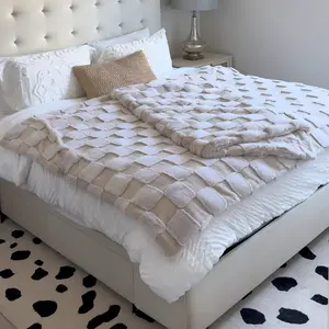 Checkers Snuggle Minky Blanket - 2-Toned Checkered Plush Throw, Cozy Home Bedding Gift Idea