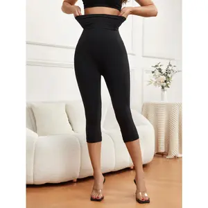 MUEE Women's Shapewear Leggings Tummy Control Capri High Waisted Seamless Butt Lifting Shapewear Thigh Slimmer Body Shaper Bottom 7 Pants