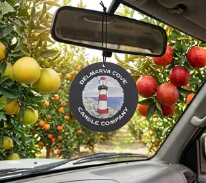 Citrus Ripple Car Air Freshener - Tart Zesty Grapefruit & Ripe Blood Orange Scent - Refreshing Uplifting Fragrance. Perfect for those spring and summertime commutes.