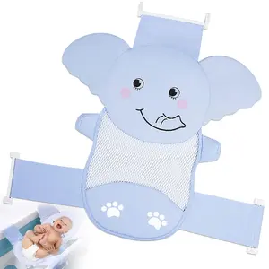 Baby Bath Seat Support Net, Quick Drying, Adjustable, Comtable, Non-Slip, Infant Bathtub Sling Shower Mesh  a Tub, with Safety Support Corners (Blue)