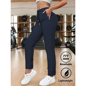 Women's solid-color straight-leg sports trousers, which can be worn for daily sports, super versatile fitness and commuting