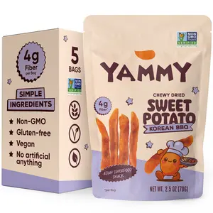 Korean BBQ Dried Sweet Potato Sticks – Soft & Chewy Savory Asian Snack (Pack of 5)