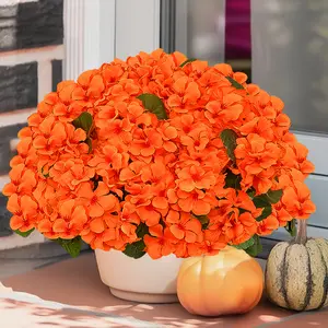 8pcs UV Resistant Outdoor Geranium Centerpieces, Realistic Artificial Geranium Flower Stems, No Vase Needed, Fade-Proof Faux Floral for Yard, Lawn, Patio & Garden Decor