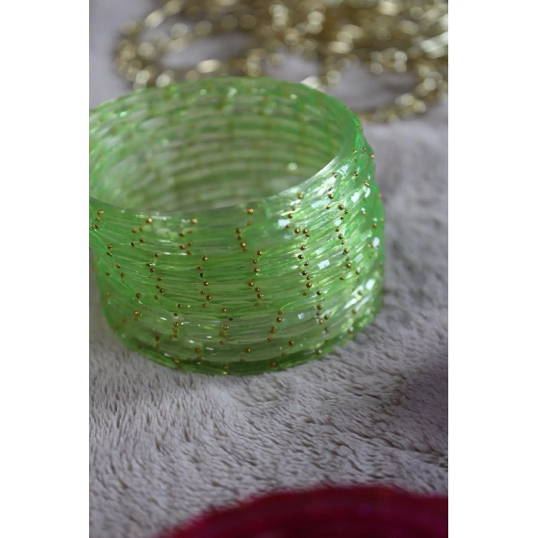 Raindrop glass Bangles or kacher churi or kashmiri crystal bangles