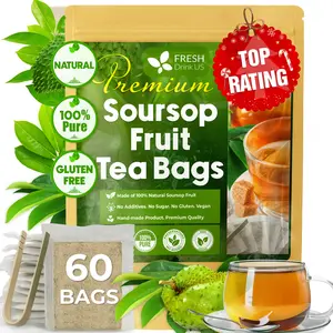 Premium Soursop Graviola Fruit Tea Bags, 100% Natural and Pure from Soursop Fruits, Made With Natural Materials-Corn Fiber Tea Bag, Sugar/Caffeine/Gluten Free, Hoja Guanabana Tea Beverage