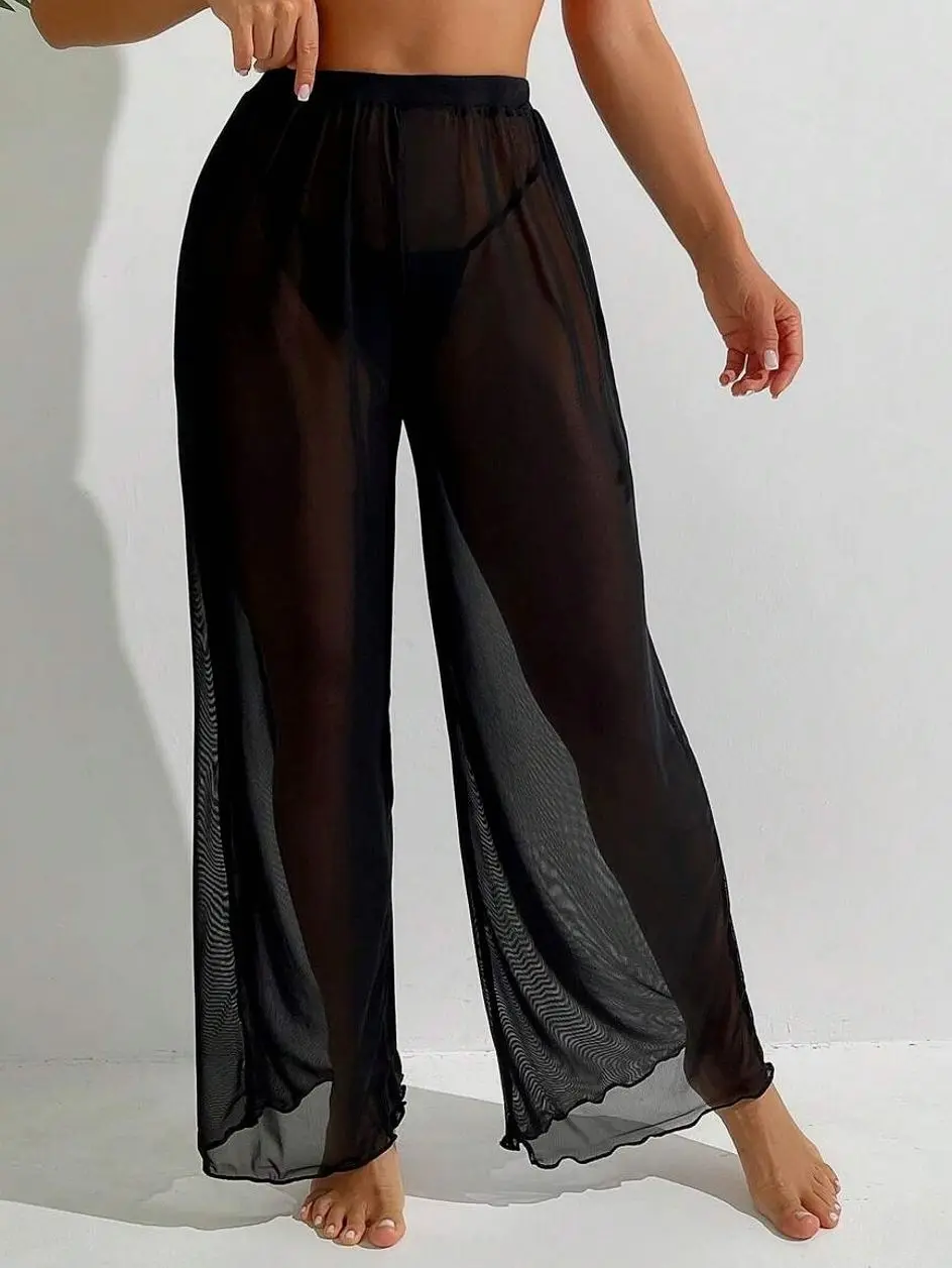 Women's See-Through Beach Cover-Up Pants - Long Vacation Essential