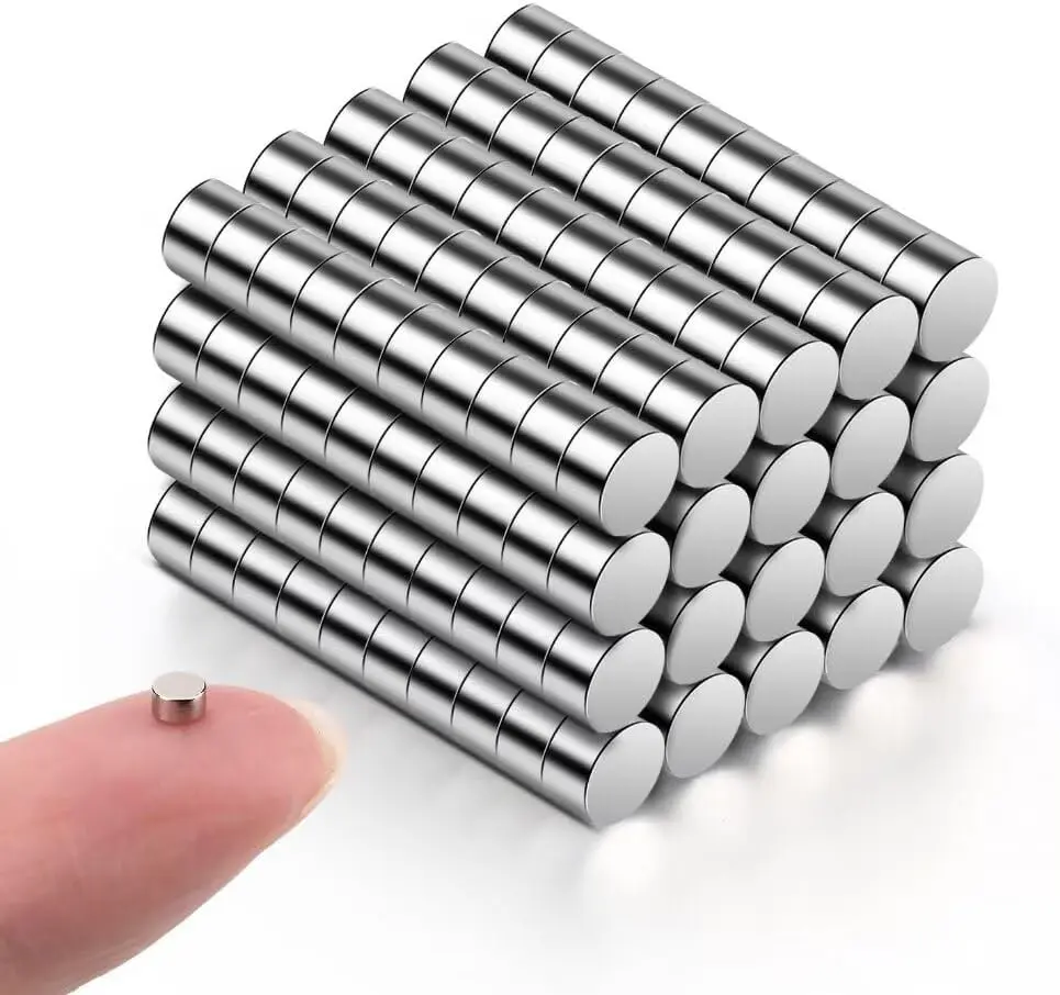 200Pcs Small Magnets, Mini Tiny Round Magnet, Micro Neodymium Magnets for Crafts, Miniatures, Refrigerator, Whiteboard, Nail Cutter