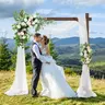 7.48FT Wooden Wedding Arch, Square Wood Wedding Arbor Backdrop Stand for Wedding Ceremony Party Proposal Garden Beach Forest Decoration Ornaments