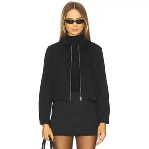 SNDYS Jacqui Faux Suede Jacket in Black