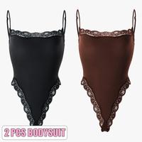 2pcs Bodysuit(Black/Cocoa)