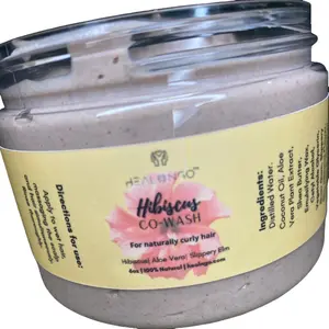 Healngo Hibiscus Hair Co-Wash - Gentle Cleansing & Nourishment Formula for Naturally Curly Hair - Sulfate-Free, Hydrating & Defining Curl Care - 6oz Jar