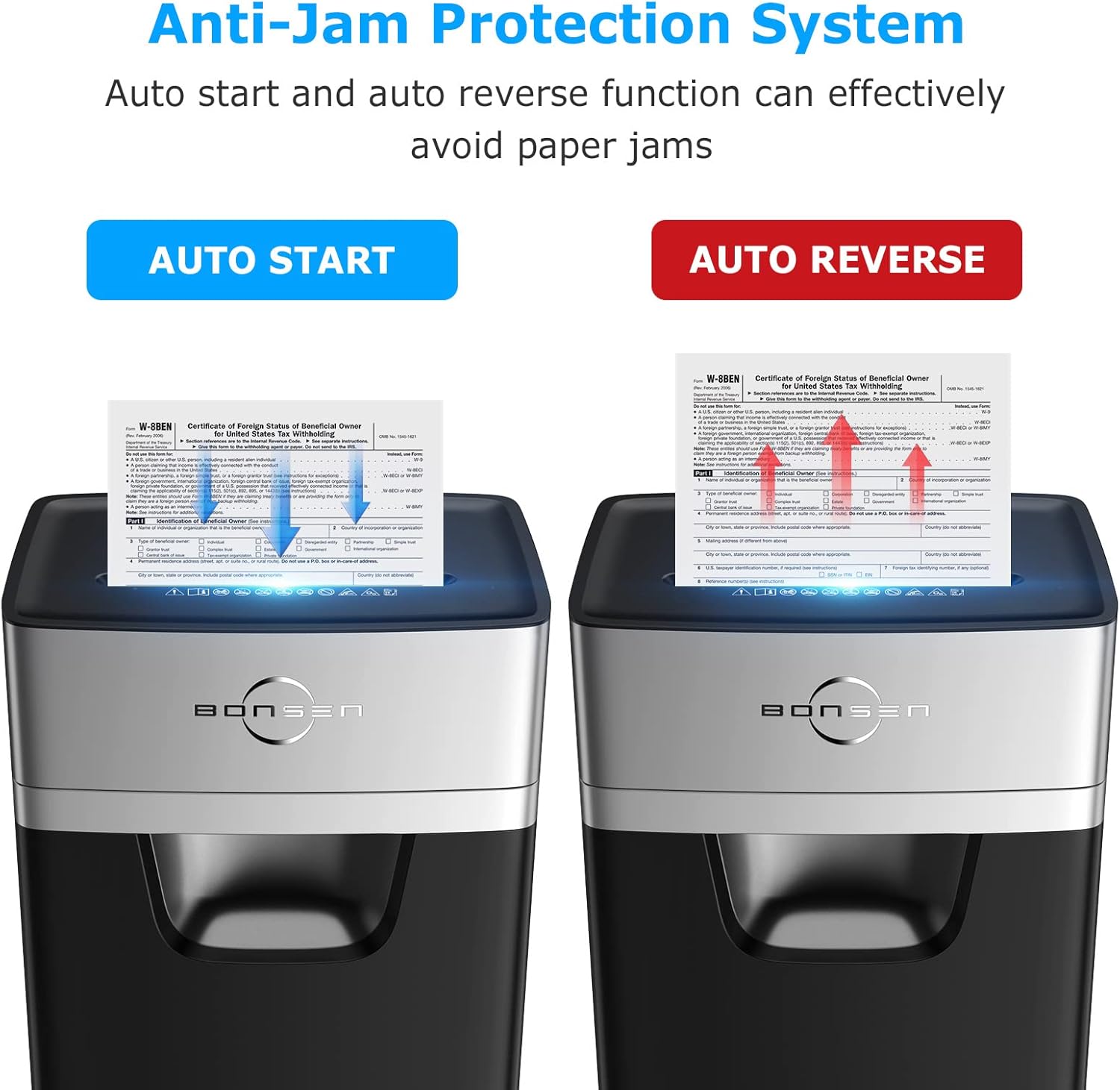 BONSEN 16-Sheet Heavy Duty Paper Shredder for Office, 60-Minute Running Time Cross-Cut CD Shredder with 60dB Low-Noise, 5.3-Gallon Pull Out Bin, Anti-Jam & Quiet Shredder for Home Office (S3102) Fathersdaygift Mechanical