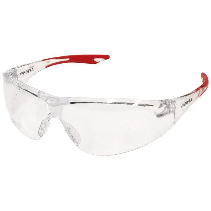 Delta Plus Avion Safety Glasses with Red Temples and Clear Lens