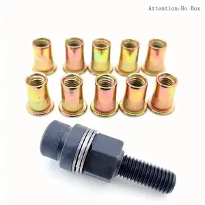 High-Quality Simple Manual Rivet NutTool, Hand Tightening Nut Head Accessory, Licensed Professional Simple Hand Rivet Nut Gun, Sturdy & Labor-Saving Manual Riveting Tool SpeciallyDesigned for Thin Iron Sheet.