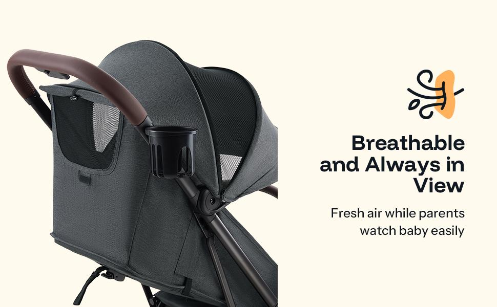 HARPPA Foldable Baby Stroller for Toddlers with Canopy, Multi-Position Recline, One Hand Fold Compact Stroller with Cup Holder, Large Storage Basket, For Outdoor & Travel, Stroller for Babies, Baby Items