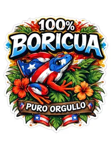 Boricua Pride Sticker 4" Laminated for Durability Outdoor Use 100% Boricua Puro Orgullo