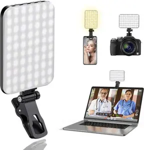 60 LED Portable Selfie Light Video Conference Lighting with Clip & Camera Tripod A
