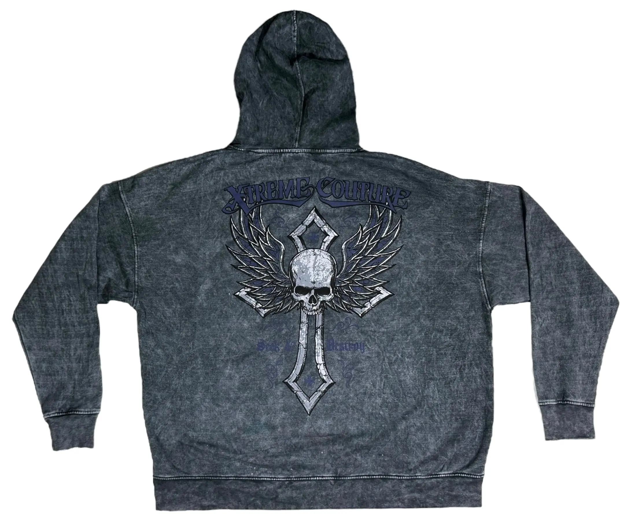 Xtreme Couture by Affliction Men's Stone Ranger Graphic Hoodie, 90s Aesthetic Oversized Boxy Pullover, Lightweight Cotton Blend (X2257I)