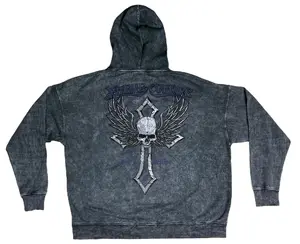 Xtreme Couture By Affliction Unisex Oversized Boxy Pullover Hoodie Stone Ranger