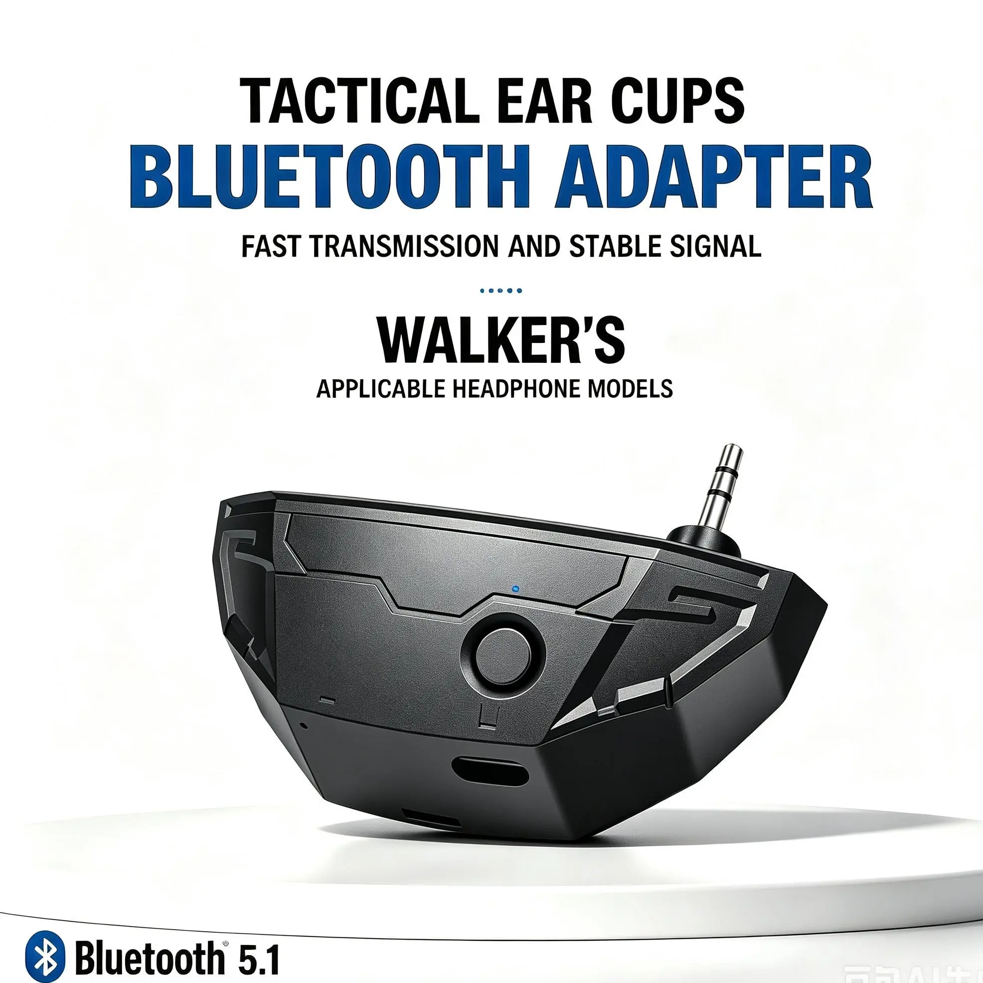 NEMO Bluetooth Adapter - Bluetooth Signal Receiver for Walker's Razors W1 Headphones & Howard Lei, ABS Material Audio Accessory, Outdoor Safe Music MOD