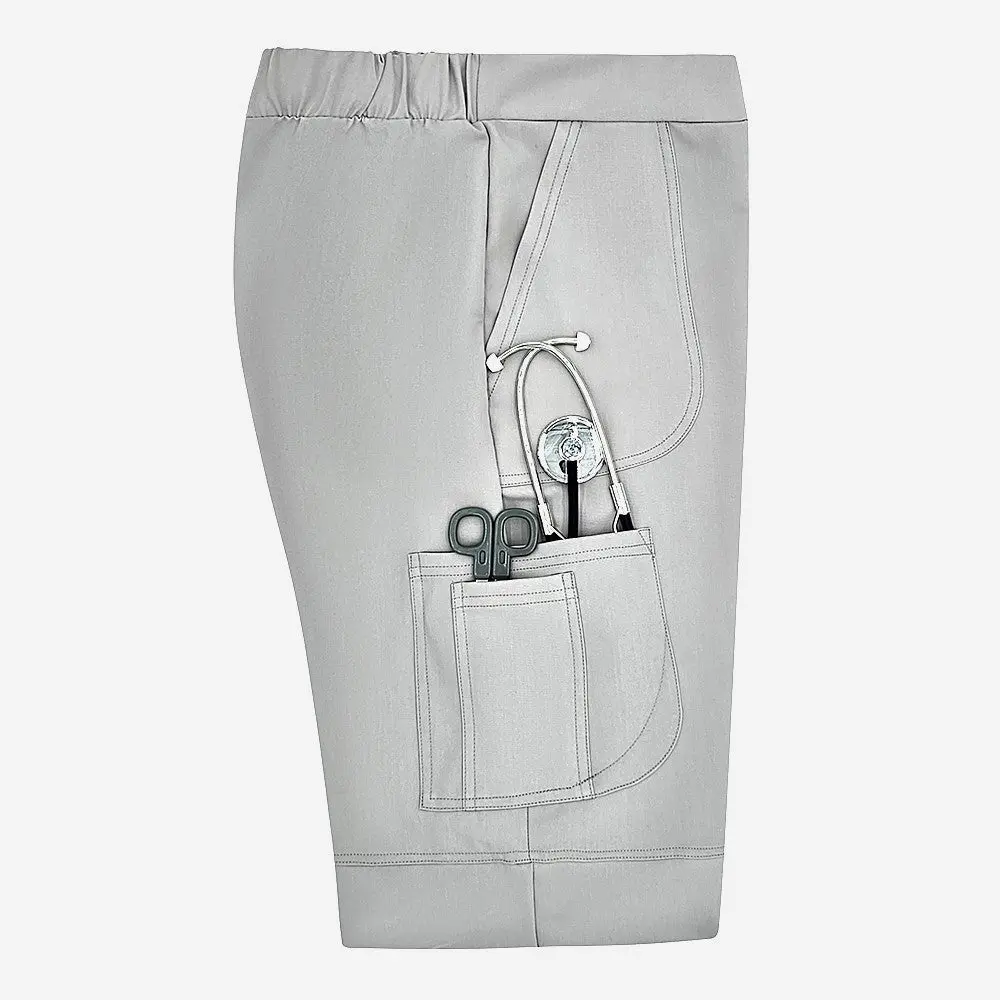 Gray Compressionfit Scrub Pant - All Seasons Plain Soft Comfortable Hidden Compression Stay in Place No Itch