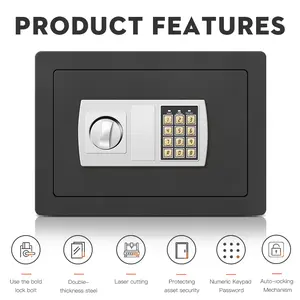 Electronic Safe Box with Digital Keypad & Emergency Key Lock, Small Security Cabinet for Cash, Jewelry and Valuables, Anti-Theft Home Office Safety Storage fathersdaygift