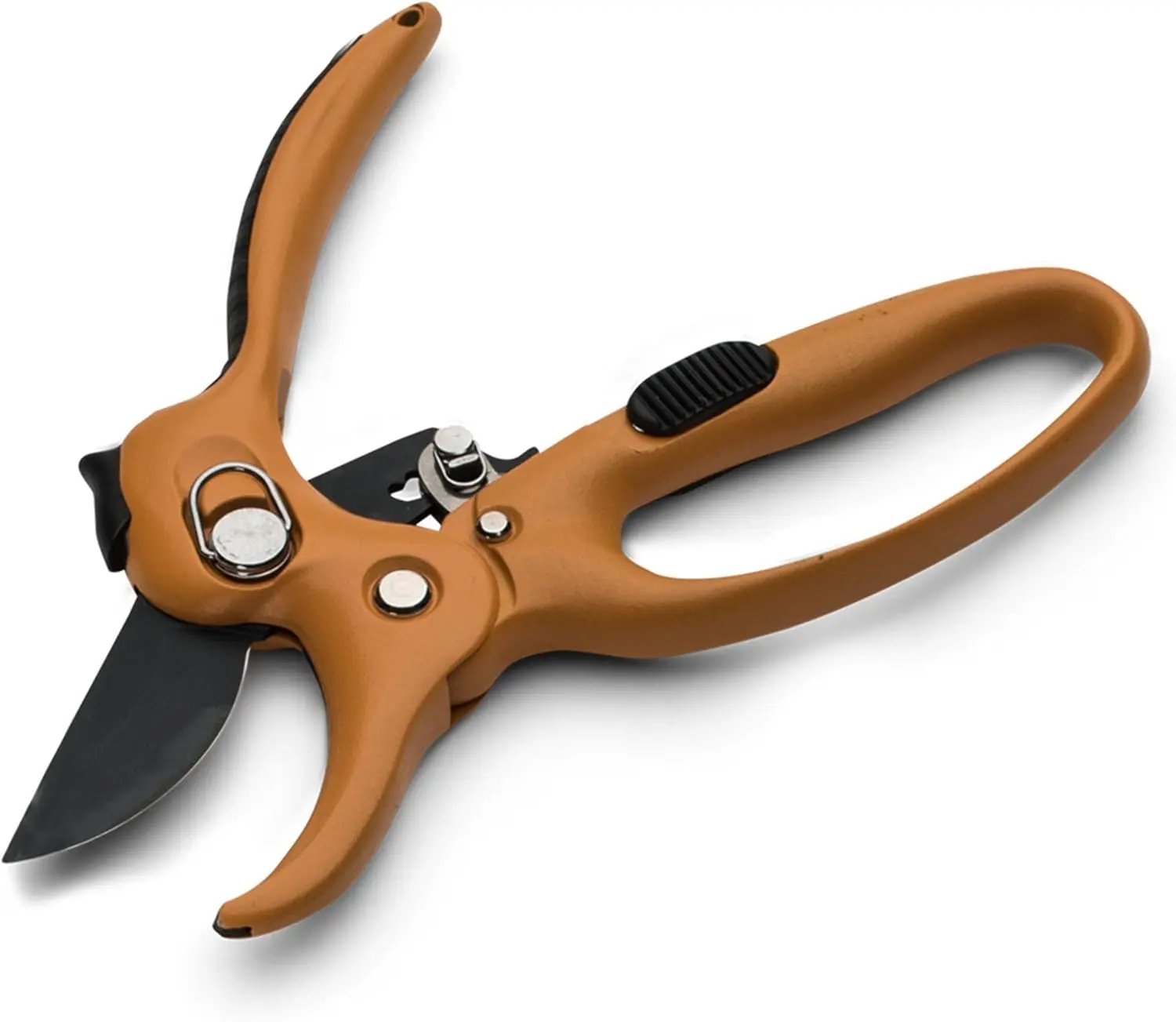 Ratchet Anvil Pruning Shears for Gardening - 5” Heavy Duty Ratcheting Garden Shears Clippers with Carbon Steel Blade for Weak Hands or Arthritis, Hand Pruners for Gardening Tools by Kings County Tools