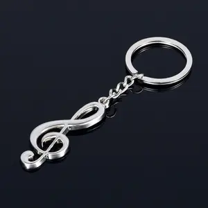 Stainless Steel Music Note Keychain, Simple Style Treble Clef Pendant, Durable Metal Keyring, Gender-Neutral Fashion Costume Jewelry Accessory, Gender-Neutral Keychains