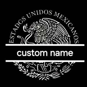 Custom Vinyl Decal Escudo Mexicano 12x12 with Personalized Name
