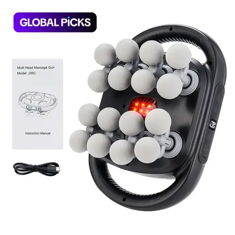16-Head Electric Muscle Massager, USB-Rechargeable Handheld Massager for Home & Travel, Portable Professional Muscle Relaxation Device, Adjustable Relaxing, Lightweight and Durable, USB Rechargeable Massagers #GLOBAL PICKS