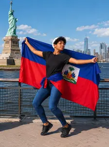 Gibel LLC- Haiti Haitian Flag| 3x5 Ft |Flag day Haiti| Independence Day Haiti I Printed 150D Polyester-Haiti Country Flag - 100% Cotton, Decorative Accessory- Indoor/Outdoor, Vibrant Colors, Brass Grommets, Quality Polyester| Fèt Drap| Fête du Drapeau