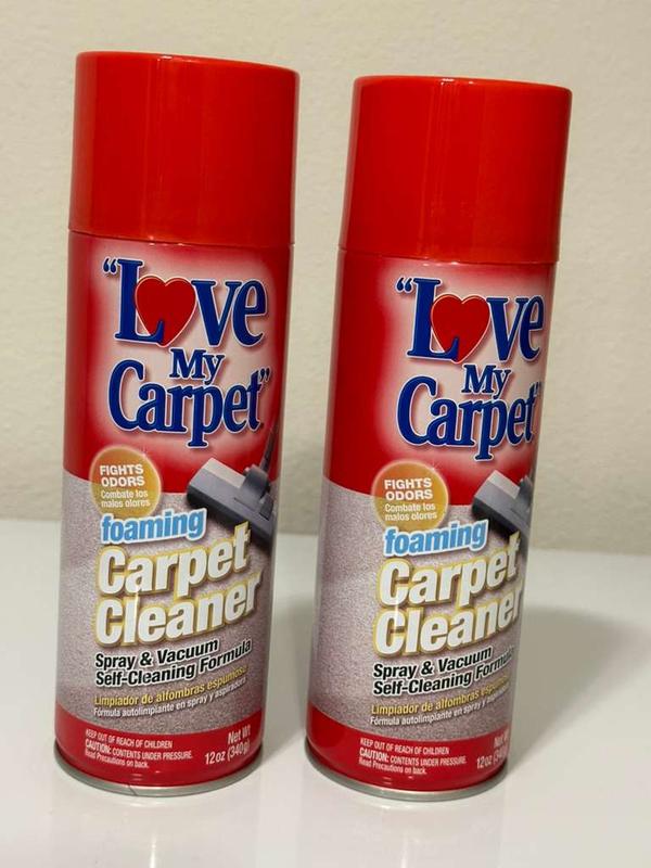 Love My Carpet Foaming Carpet Cleaner 12 oz Self-Cleaning Formula Odor Eliminator Pack of 2 Spray & Vacuum Cleaners Powerful Cleaning Solution