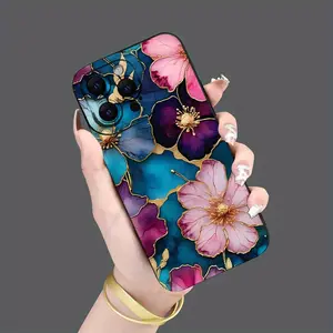 Floral Design Aesthetic Shockproof Ultra-Thin Phone Case, Full Camera Lens Protection Soft Cover for iPhone 16/15/14/13/12/11/plus/pro Max Series