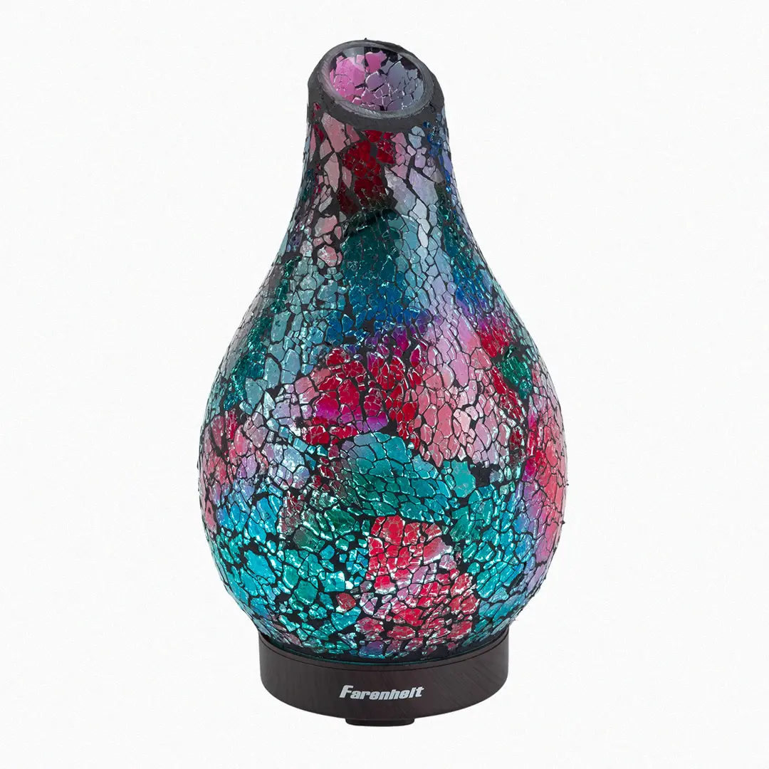 Farenheit 24V Ultrasonic Glass Essential Oil Diffuser | 7-Color LED Aromatherapy Humidifier