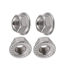 4pcs M12 x 1.5mm Metric Fine Pitch 304 Stainless Steel Hexagonal Flange Nuts