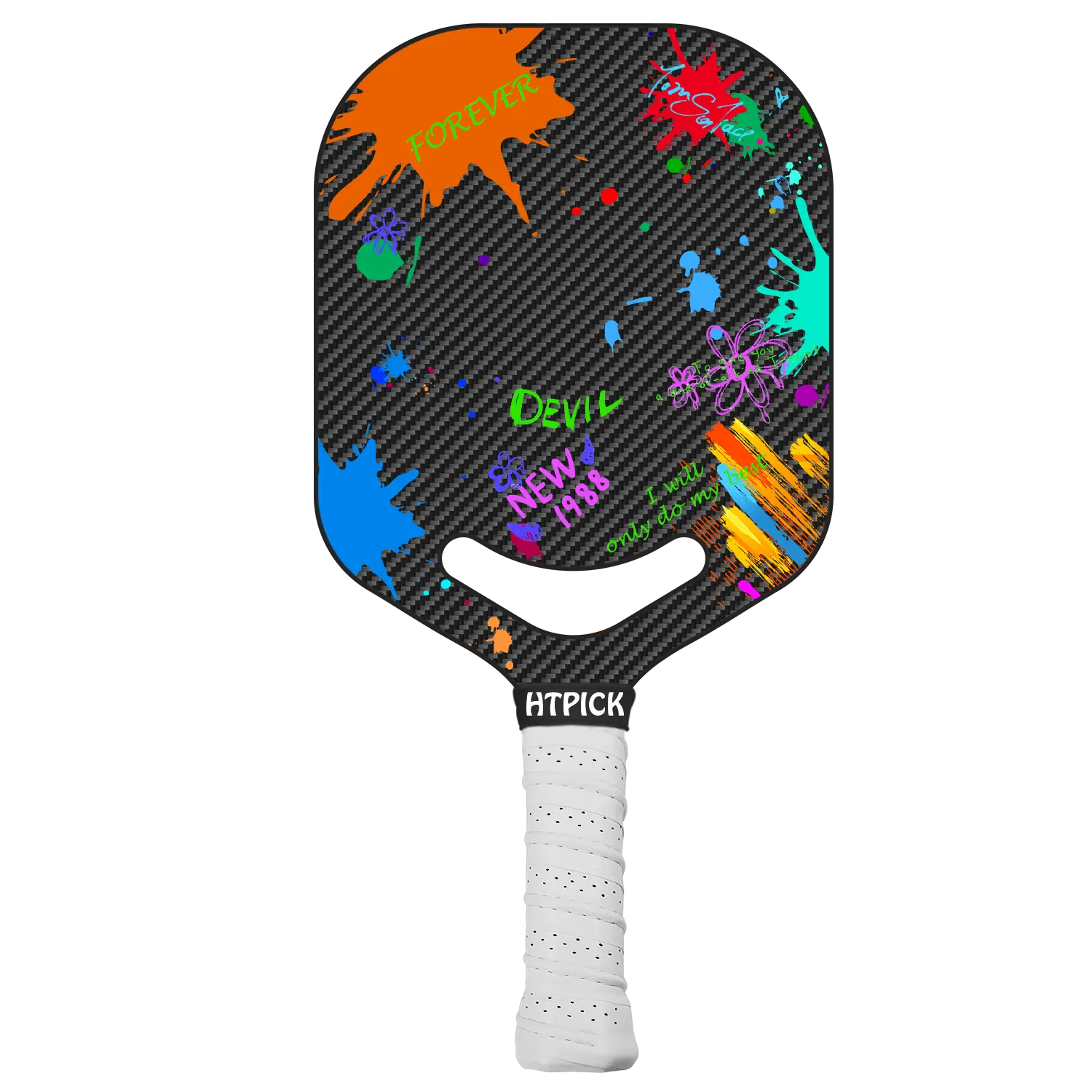 HTPICK Pickleball Paddles Set, Pickleball Paddle Set of 1 Racket and 2 Grip Tape for Outdoor and Indoor, Lightweight Pickleball Racquet with Portable Pickleball Bag for Men and Women