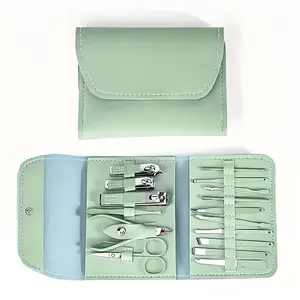 16-Pcs Portable Stainless Steel Nail Clippers Manicure&Pedicure Tool Set,Nail Scissors Grooming Kit For Travel&Home