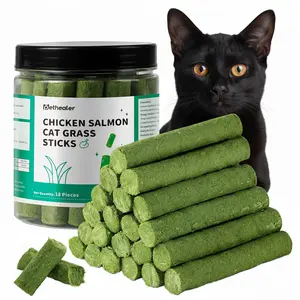 Snack Stick Cat Grass Teething Stick for Hair Ball Treat and Hairball Removal Control, Cat Grass Sticks Promotes Digestive oral Health & Increases Appetite for Indoor Cats catnip flavor