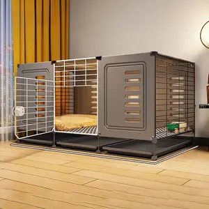Small Dog Cage Villa with Toilet Separation, Pomeranian Teddy Dog Bed, Pet Fence Barrier Indoor, Cozy Puppy Shelter, Escape Proof Kennel