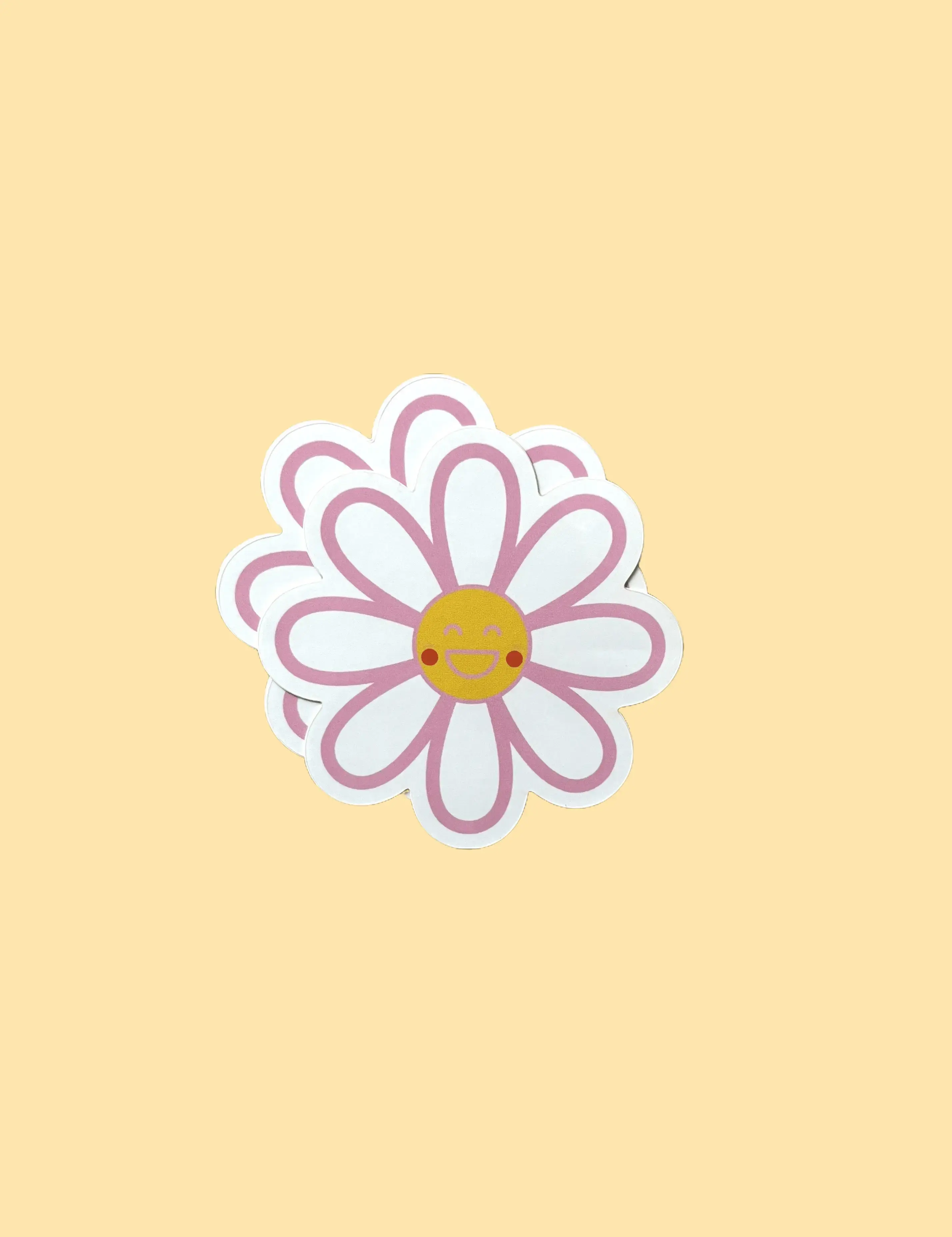 Kawaii Smiley Daisy Sticker