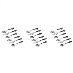 18 PCS Knife Spoon Fork Kitchen Cabinet Closet Drawer Pull Handles Knobs 3-Inch Center to Center (Silver)