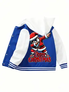 Cool Hip-Hop Santa Style Teen Boys Girls Hoodie, Huntrix Kids Hooded Sweatshirt, Christmas Halloween Clothing, Outdoor Sports Wear