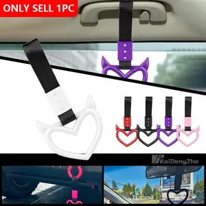 Heart-Shaped Car Hook with Rope, Universal Fun Accessory for Cars & Buses, Stylish Jdm Modification Tool, Car Interior Accessory for Girls