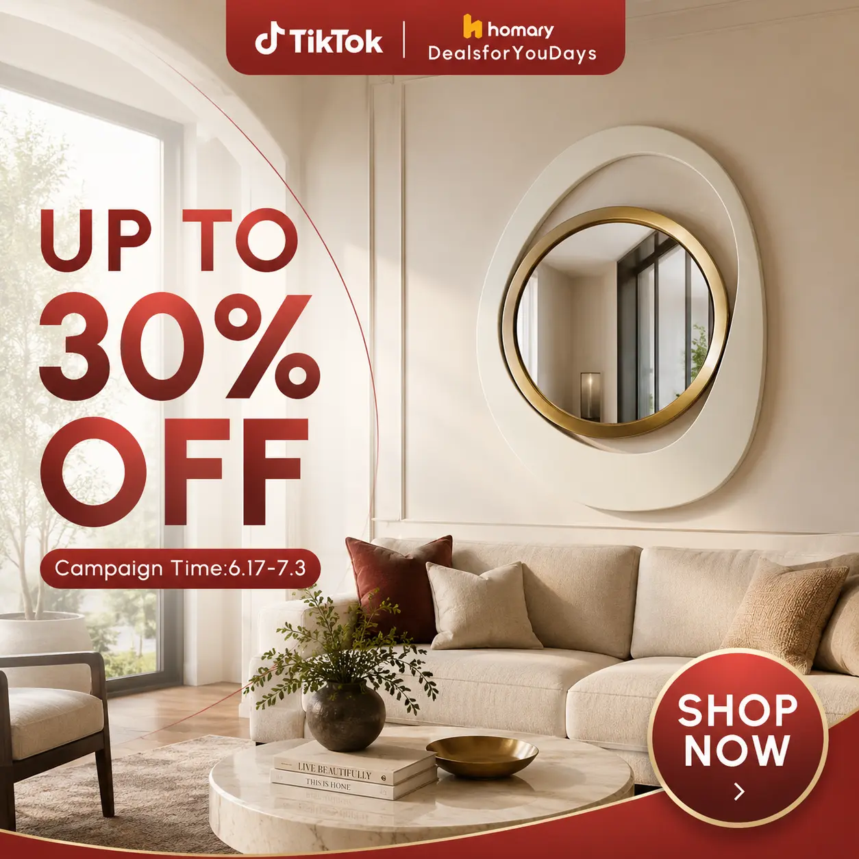 [DealsforYouDays]Homary Modern Asymmetrical Geometric Glass Wall-Mounted Accent Mirror, 18"x24" Warm White-Gold Elegant Mirrors, Gold-Toned Room & Wall Decor for Living Room, Bedroom