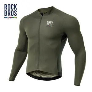 ROCKBROS Cycling Jersey for Men Breathable Long Sleeves Road Bike Jersey Summer Slim Outdoor Bicycle Clothing
