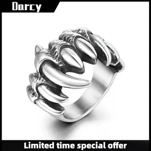 Retro personality creative dark skull ghost hand ring punk trend Gothic style domineering unisex jewelry