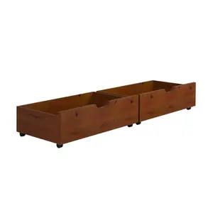 Dual Espresso Underbed Drawers