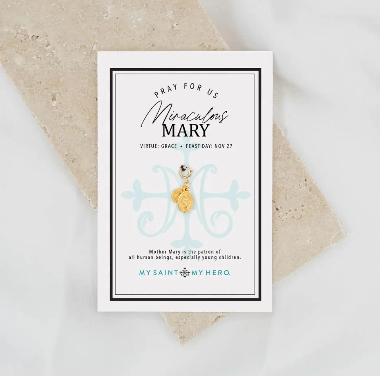 Miraculous Mary Medal Charm- Gold Plated